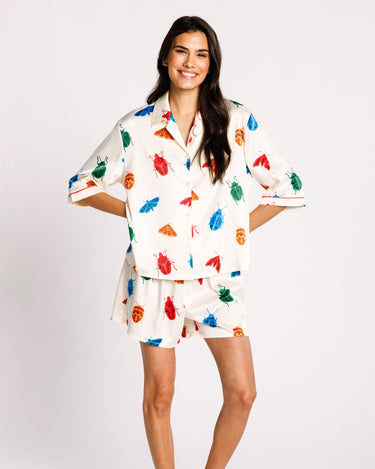 Boxy Satin Bugs Short Pyjama Set